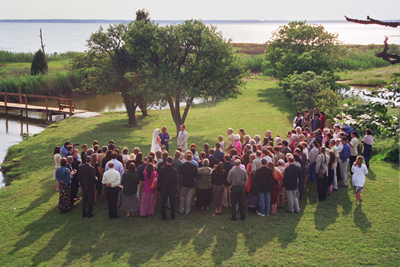 chesapeake bayfront wedding ceremony